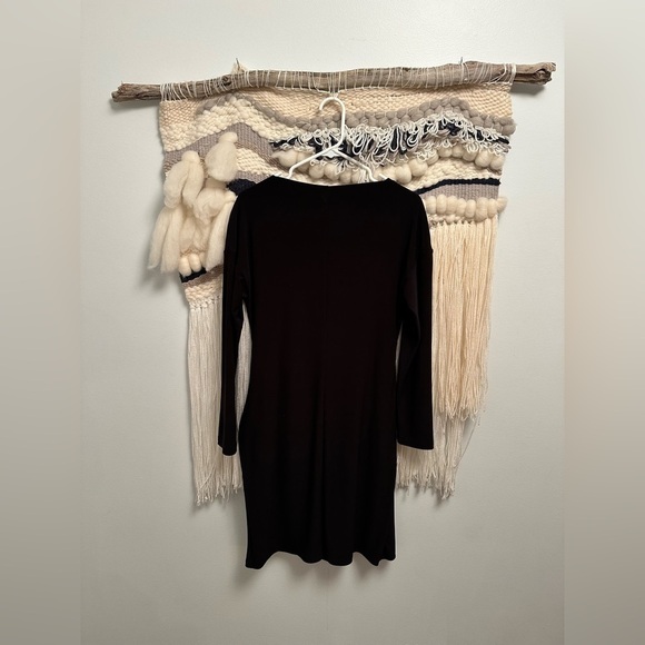 Joseph Ribkoff Faux Wrap Black Dress Womens Size 14 Long Sleeve Cowl  Neckline - Picture 7 of 7